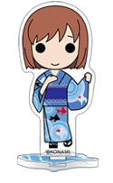 An acrylic standee of Daisy from Tokimeki Memorial Girl's Side 2 wearing a blue yukata